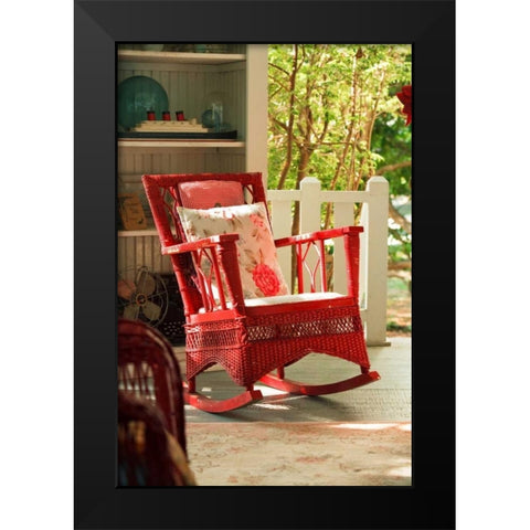 Rocker on the Porch II Black Modern Wood Framed Art Print by Clayton-Thompson, Philip