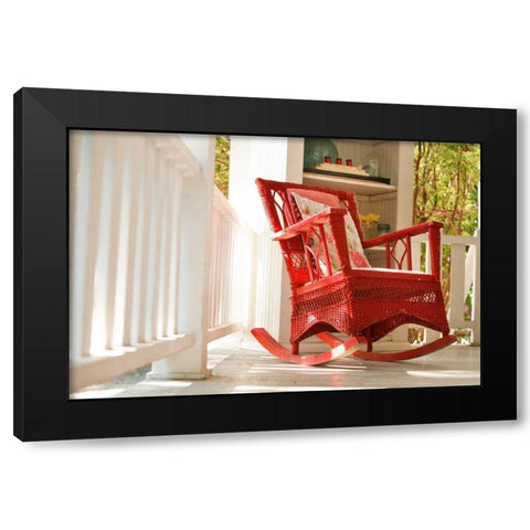 Rocker on the Porch III Black Modern Wood Framed Art Print with Double Matting by Clayton-Thompson, Philip