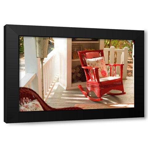 Rocker on the Porch IV Black Modern Wood Framed Art Print with Double Matting by Clayton-Thompson, Philip