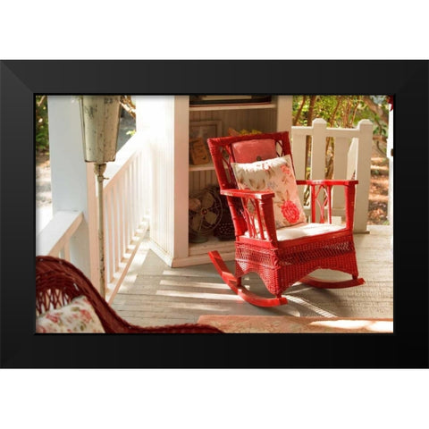 Rocker on the Porch IV Black Modern Wood Framed Art Print by Clayton-Thompson, Philip