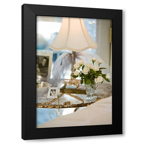 White Roses II Black Modern Wood Framed Art Print with Double Matting by Clayton-Thompson, Philip