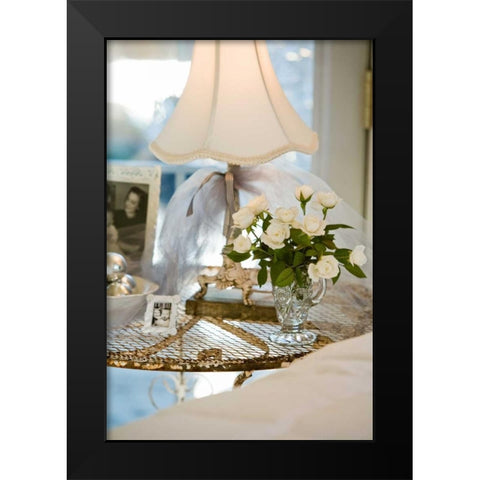 White Roses II Black Modern Wood Framed Art Print by Clayton-Thompson, Philip