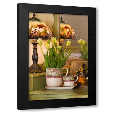 Yellow Tulips II Black Modern Wood Framed Art Print with Double Matting by Clayton-Thompson, Philip