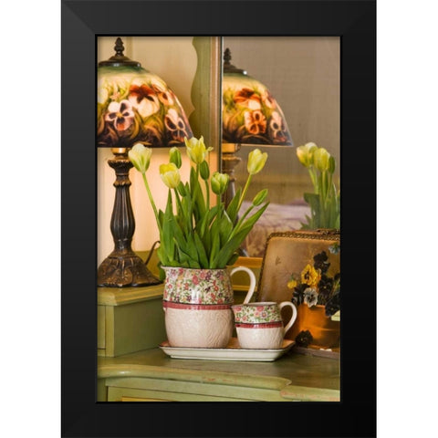 Yellow Tulips II Black Modern Wood Framed Art Print by Clayton-Thompson, Philip
