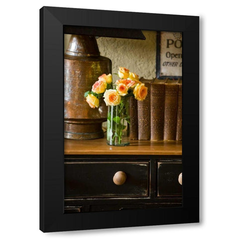 Flowers and Antiquities I Black Modern Wood Framed Art Print with Double Matting by Clayton-Thompson, Philip
