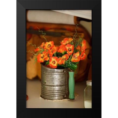 Flowers and Antiquities II Black Modern Wood Framed Art Print by Clayton-Thompson, Philip
