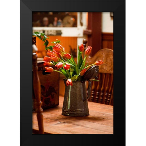 Fresh Tulips II Black Modern Wood Framed Art Print by Clayton-Thompson, Philip