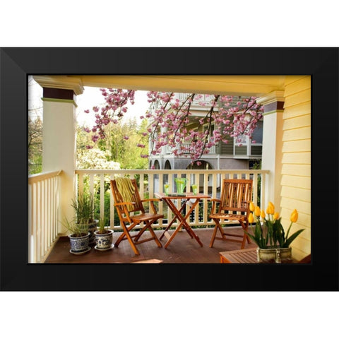 Dining on the Porch I Black Modern Wood Framed Art Print by Clayton-Thompson, Philip