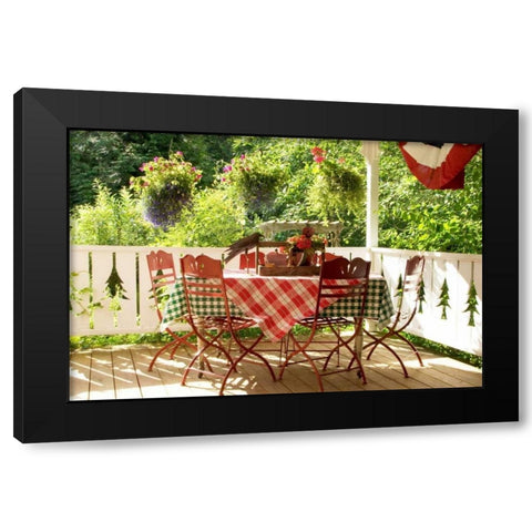 Dining on the Porch II Black Modern Wood Framed Art Print with Double Matting by Clayton-Thompson, Philip