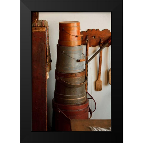 Hat Boxes II Black Modern Wood Framed Art Print by Clayton-Thompson, Philip