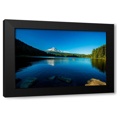 Trillium Lake I Black Modern Wood Framed Art Print with Double Matting by Clayton-Thompson, Philip