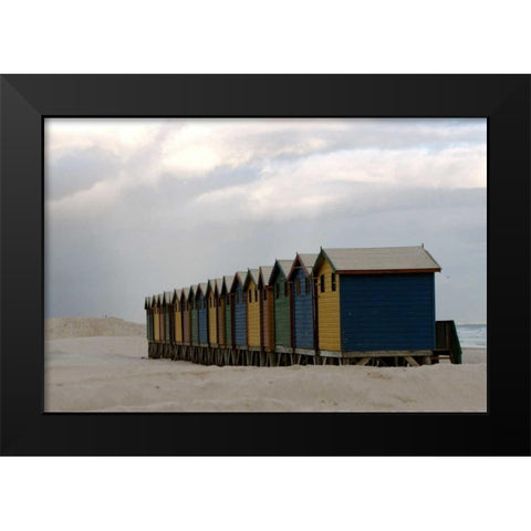 Beach Cottages I Black Modern Wood Framed Art Print by Underdahl, Dana