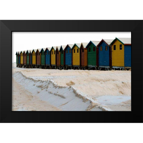 Beach Cottages II Black Modern Wood Framed Art Print by Underdahl, Dana
