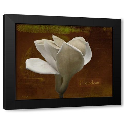 Zen Tulip Freedom Black Modern Wood Framed Art Print with Double Matting by Geyman, Vitaly