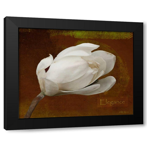 Floral Dance Elegance Black Modern Wood Framed Art Print with Double Matting by Geyman, Vitaly
