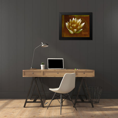 Rustic Lotus Wisdom Black Modern Wood Framed Art Print by Geyman, Vitaly