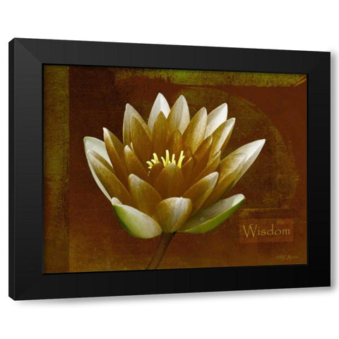 Rustic Lotus Wisdom Black Modern Wood Framed Art Print with Double Matting by Geyman, Vitaly