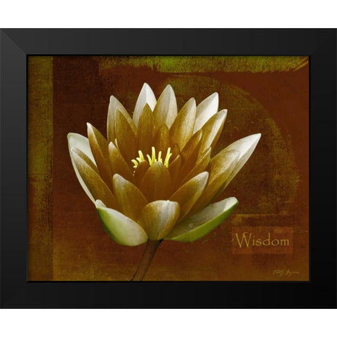 Rustic Lotus Wisdom Black Modern Wood Framed Art Print by Geyman, Vitaly