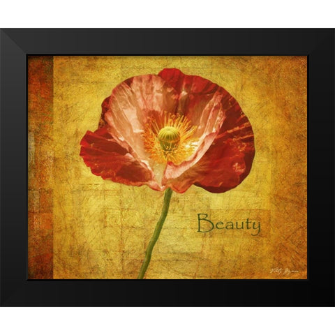 Royal Poppy Beauty Black Modern Wood Framed Art Print by Geyman, Vitaly