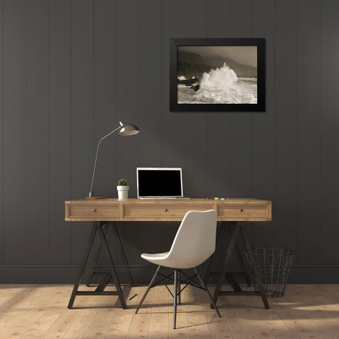 Waves of Passion Black Modern Wood Framed Art Print by Geyman, Vitaly
