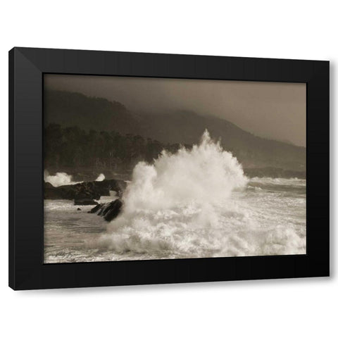 Waves of Passion Black Modern Wood Framed Art Print with Double Matting by Geyman, Vitaly