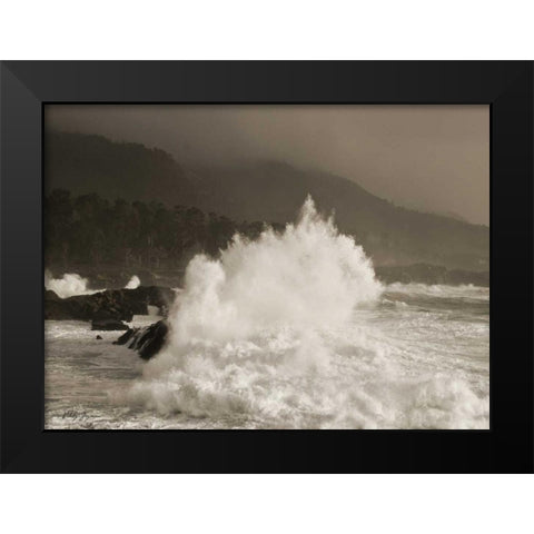 Waves of Passion Black Modern Wood Framed Art Print by Geyman, Vitaly