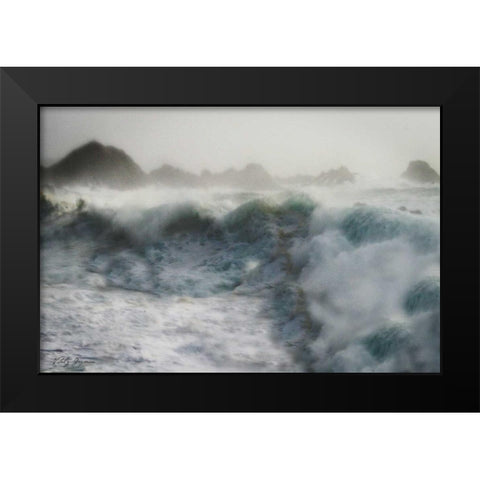 Stormy Blue Ocean Black Modern Wood Framed Art Print by Geyman, Vitaly