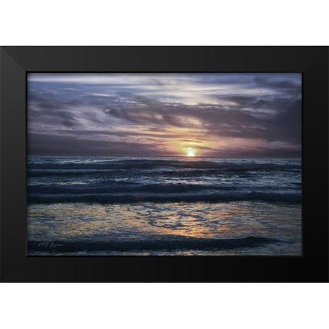 Purple Sunset Black Modern Wood Framed Art Print by Geyman, Vitaly