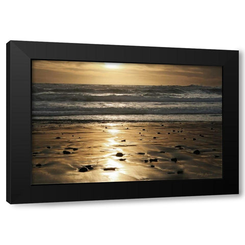 Golden Sunset Black Modern Wood Framed Art Print with Double Matting by Geyman, Vitaly