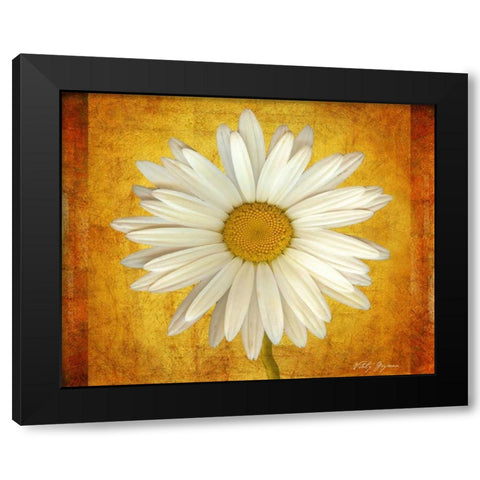 Daisy in Gold Black Modern Wood Framed Art Print by Geyman, Vitaly