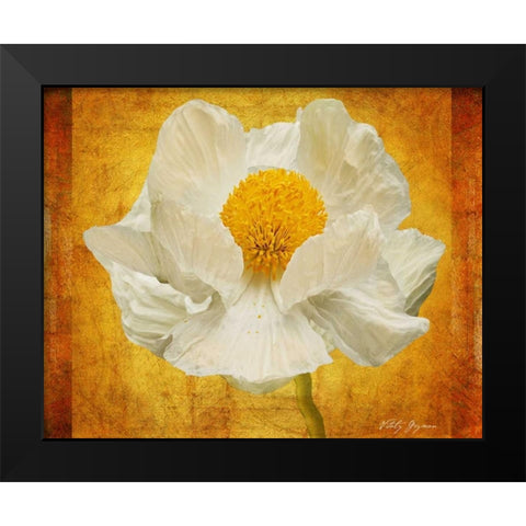 Poppy in Gold Black Modern Wood Framed Art Print by Geyman, Vitaly