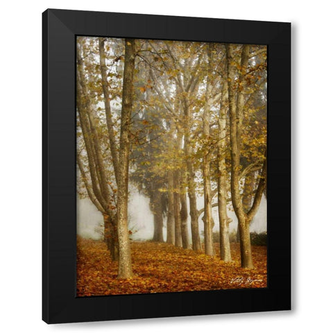 Tree Parade Black Modern Wood Framed Art Print with Double Matting by Geyman, Vitaly