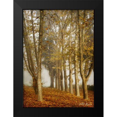 Tree Parade Black Modern Wood Framed Art Print by Geyman, Vitaly
