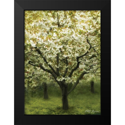 White Cherry Tree I Black Modern Wood Framed Art Print by Geyman, Vitaly