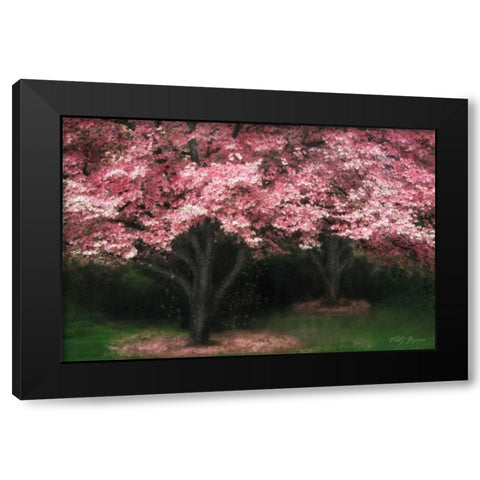 Pink Dogwood II Black Modern Wood Framed Art Print with Double Matting by Geyman, Vitaly