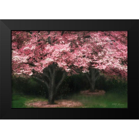 Pink Dogwood II Black Modern Wood Framed Art Print by Geyman, Vitaly