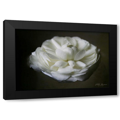 Floating Renunculus Black Modern Wood Framed Art Print by Geyman, Vitaly