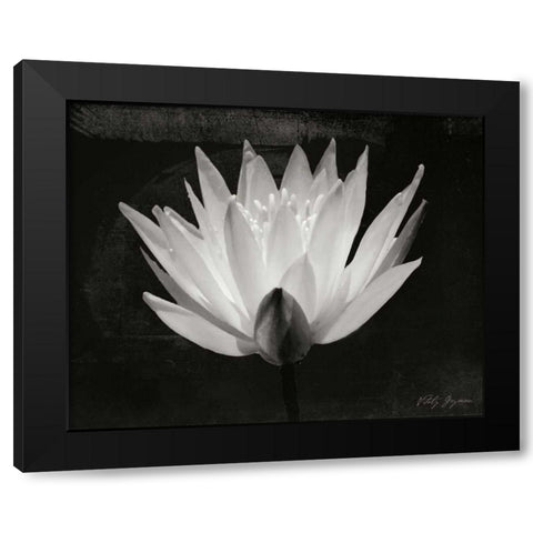 Glowing Lotus I Black Modern Wood Framed Art Print with Double Matting by Geyman, Vitaly