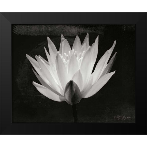 Glowing Lotus I Black Modern Wood Framed Art Print by Geyman, Vitaly