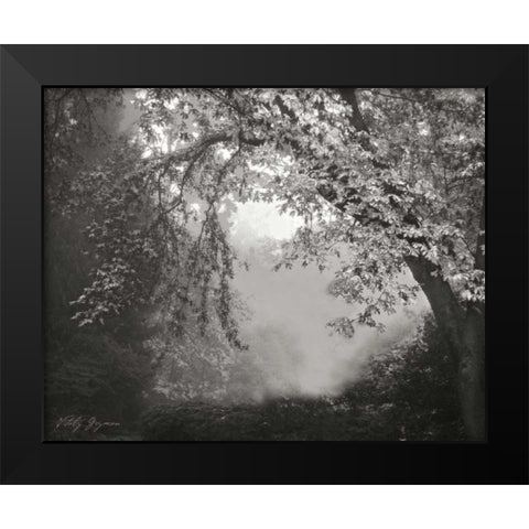 Misty Arch Tree BandW Black Modern Wood Framed Art Print by Geyman, Vitaly