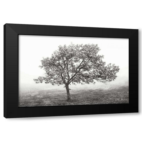 Burning Oak I BandW Black Modern Wood Framed Art Print by Geyman, Vitaly