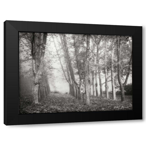 Tree Parade I BandW Black Modern Wood Framed Art Print with Double Matting by Geyman, Vitaly
