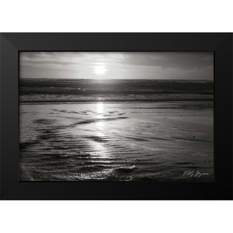 Golden Sunset II BandW Black Modern Wood Framed Art Print by Geyman, Vitaly