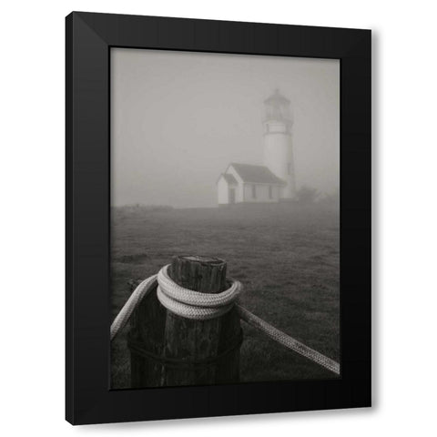 Misty Lighthouse I Black Modern Wood Framed Art Print by Geyman, Vitaly