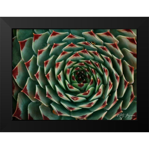Floral Labyrinth II Color Black Modern Wood Framed Art Print by Geyman, Vitaly