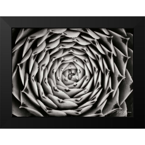 Floral Labyrinth I Black Modern Wood Framed Art Print by Geyman, Vitaly
