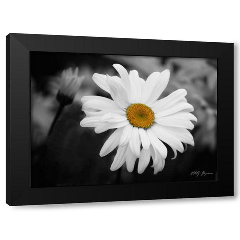 Daisy I BandW Black Modern Wood Framed Art Print by Geyman, Vitaly