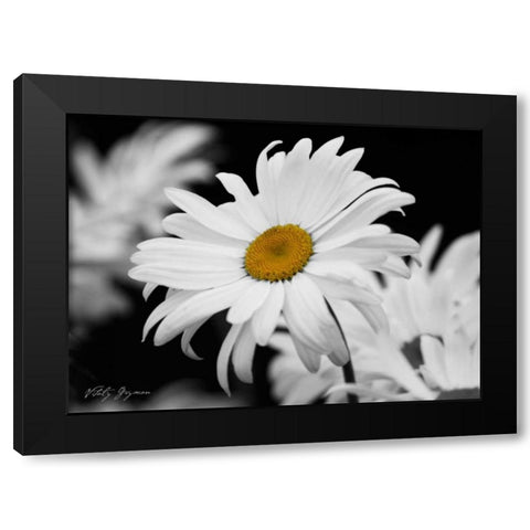 Daisy I BandW Black Modern Wood Framed Art Print with Double Matting by Geyman, Vitaly