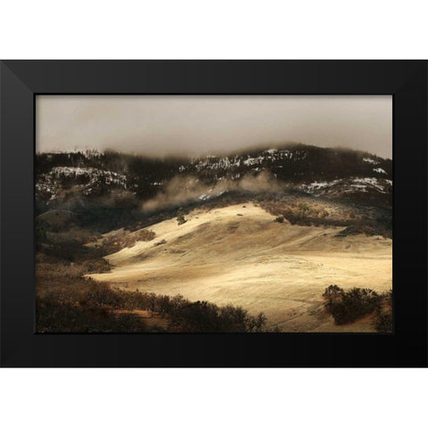 Mountain Glow Black Modern Wood Framed Art Print by Geyman, Vitaly