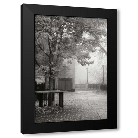 Fall Plaza IV BandW Black Modern Wood Framed Art Print with Double Matting by Geyman, Vitaly